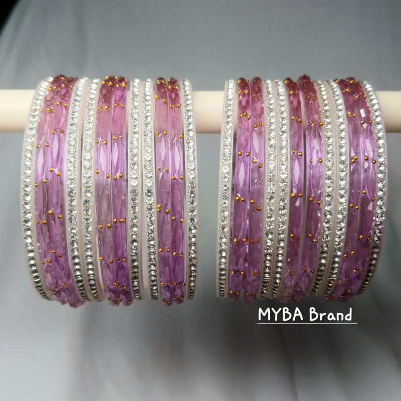 Glass Raindrop & Chain Bangles Set – A Sparkling Fusion of Tradition and Glamour