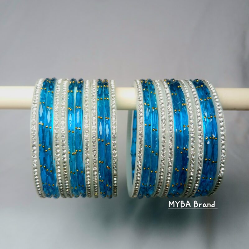 Buy Glass Raindrop and Chain Bangles Set Online – Elegant and Festive Jewelry